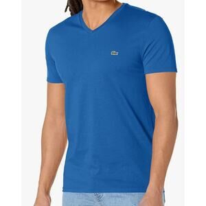 Lacoste Men's Short Sleeve V-Neck Pima Cotton Jersey T-Shirt Kingdom XL